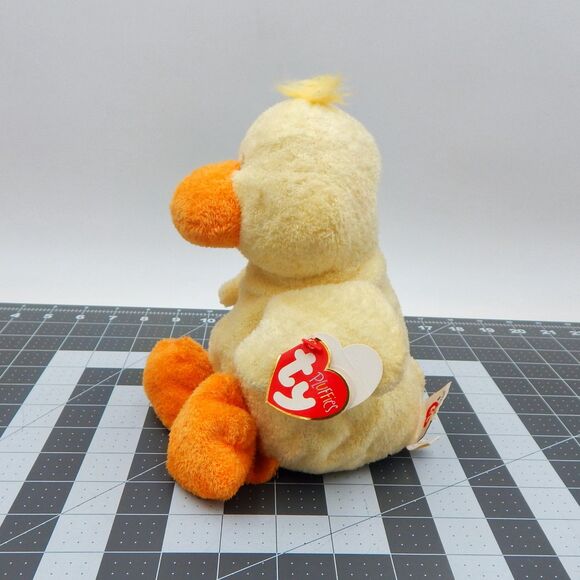 Ty Pluffies Waddler Yellow Duck Plush TyLux 2008 8 Inch Stuffed Animal with Tag - Picture 2 of 11